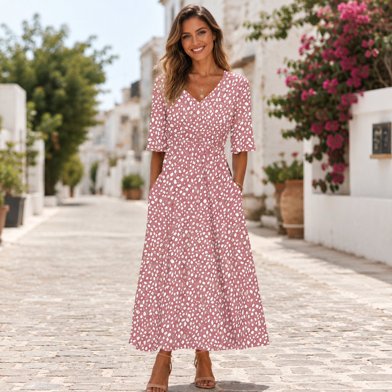 flattering midi dress Tess